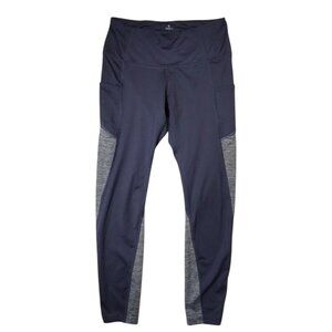 Apana Women's Leggings Pockets Yoga Activewear Blue Gray Size Small